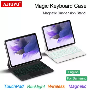 Волшебная накладка на клавиатуру с регулируемым углом для Samsung Galaxy Tab S7 S8 S9 FE Plus 12,4 ", Чехол S9 + S8 + S7 + S9 FE + 12,4, клавиатура Folio