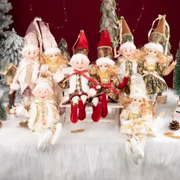 Рождественский эльф-кукла ABXMAS 45 см бордовый