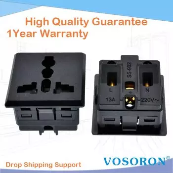 VOSORON Универсальная панельная розетка 250В 13А с дверцей