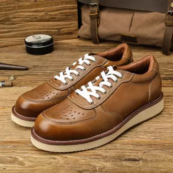 Восстановление древних способов, полированная повседневная обувь на шнуровке, мужские повседневные легкие кроссовки из натуральной кожи