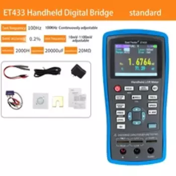 Восточный тестер ET433 Ручной измеритель LCR Цифровой мост Емкость Индуктивность Сопротивление Инструменты Цифровой экран дисплея