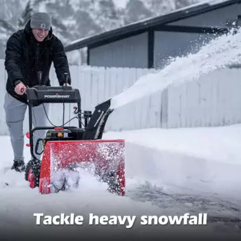 Воздуходувка для снега PowerSmart, 24 дюйма, 2-ступенчатый двигатель 212cc, на Газу, с электрическим стартером PS24