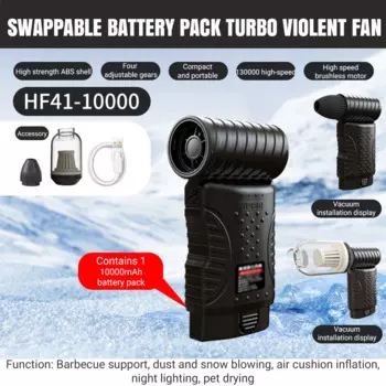 Воздуходувка Turbo Jetdry, 130000 об/мин, мини-турбореактивный вентилятор со сменной батареей, 2 в 1, Электрический струйный вентилятор, воздуходувка и пылесос