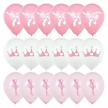 Воздушные шары KANNERT балетная тема, 18 шт., розовые, белые