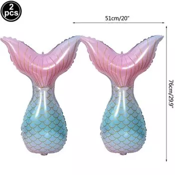 Воздушные шары с хвостом русалки Popdropparty