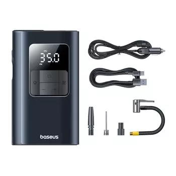 Baseus 2-в-1 автомобильный воздушный насос проводной/беспроводной съемный внешний аккумулятор фонарик для автомобиля, мотоцикла, велосипеда, электрический накачиватель шин