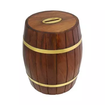 Возможна OEM копилка для денег в форме бочонка деревянная копилка для монет от лучшего индийского Производителя