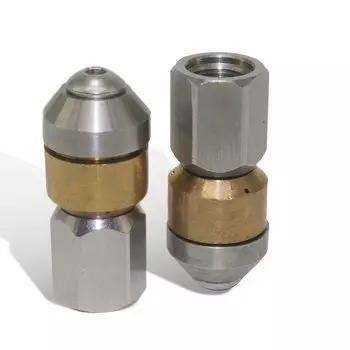 Вращающаяся насадка высокого давления Для 5-8 л/мин. Используется для очистки канализации, промывки и выемки. Насадка для выемки трубопровода.