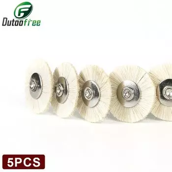 Вращающиеся диски с нейлоновой щетиной и хвостовиком 3 мм, 5 шт.