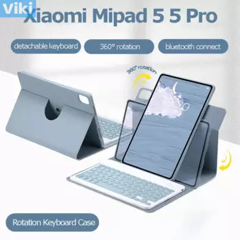 Вращающийся чехол с клавиатурой для Xiaomi Mipad 5 11 дюймов для Mi Pad 5 Pro, магнитный чехол-подставка с клавиатурой, русский и испанский языки