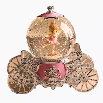 Вращающийся хрустальный шар, музыкальная шкатулка, автоматический подарок на день рождения снега для девочек, детская музыкальная шкатулка, украшение для свадьбы