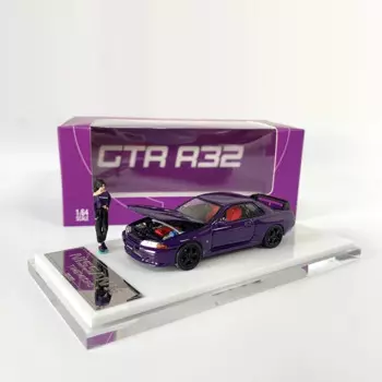 Время Micro 1:64 модель автомобиля GTR32 литье под давлением коллекция автомобилей с открытой крышкой-фиолетовый