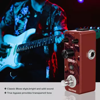 VSN LEF-302A педаль для гитары Overdrive, аналоговые классические педали для создания эффектов Bluetooth, мини-размер, True Bypass