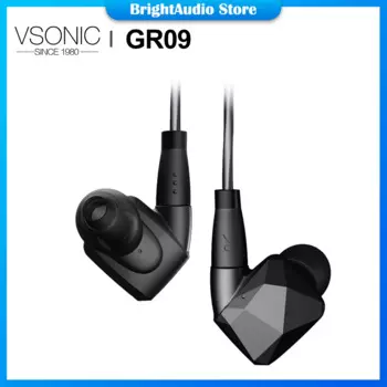 VSONIC GR09 углеродная нанотрубка диафрагма Динамический драйвер Внутриканальные наушники IEM MMCX съемный кабель 360deg регулирующий канал audirect