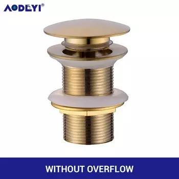 Всплывающая кнопка слива AODEYI из латуни, матовое золото