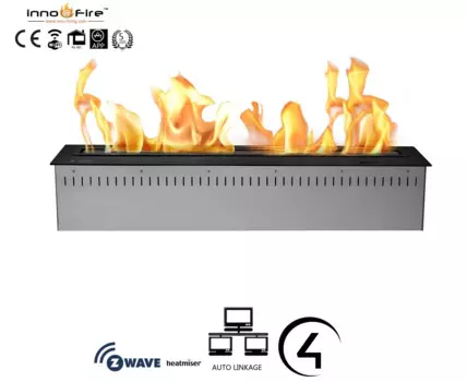 Вставка для камина Inno-Fire, Серебристая или черная, с автоматическим управлением, 21 августа, 30 дюймов