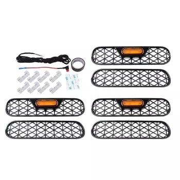 Вставки для передней решетки автомобиля с янтарным светом для Ford Bronco 2021-2024 2/4-дверные передние сетчатые вставки для решетки Аксессуары для решеток