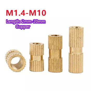 Вставные гайки из латуни M1.4 M1.6 M2 M2.5 M3 M4 M5 M6 M8 M10