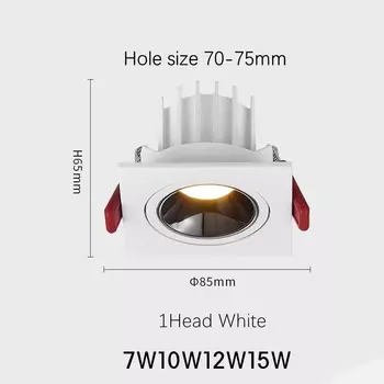 Встраиваемый светодиодный потолочный светильник с регулируемым углом наклона 7 Вт 24 Вт Светодиодные точечные светильники с одной или двойной головкой Антибликовый светильник для домашнего офиса Магазин