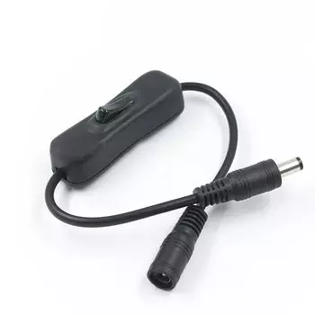 Встроенный выключатель 304 ВКЛ./ВЫКЛ. С женским штекерным кабелем питания 5,5x2,1 мм переключатель постоянного тока 5 в 12 В 24 В для светодиодной ленты видеонаблюдения