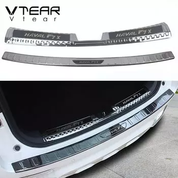 Vtear для Haval F7 F7x защита заднего бампера накладка крышка багажника автомобиля хромированный Стайлинг устойчивая к царапинам внешняя часть 2023 2024