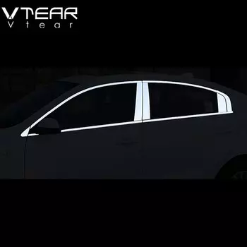 Vtear для Kia Rio 4, аксессуары, накладка на окно автомобиля, хромированная Стайлинг, пластина, внешние детали для стайлинга автомобиля 2017-2019