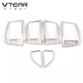 Vtear для Шкода Карок Skoda Karoq внутренние хромированные передние молдинги для вентиляционных отверстий кондиционера крышка отделка рамка аксессуары автостайлинг авто