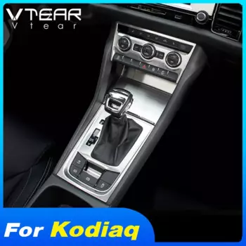 Vtear для Шкода Кадиак Skoda Kodiaq, Крышка центральной консоли автомобиля, декоративная Задняя панель для хранения предметов, отделка, зеркальные молдинги, аксессуары для стайлинга автомобиля