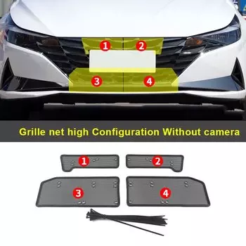 Vtear сетка для решетки автомобиля, сетчатая крышка для решетки, бампер, капот, вентиляционная решетка, сетка, рамка, внешние аксессуары для стайлинга для Hyundai Elantra 2021