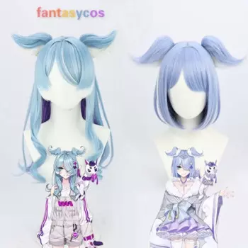 Vtuber Elira Pendora парик для косплея синий длинные 65 см Волнистые Короткие волосы Bobo термостойкие ролевые игры Хэллоуин костюм парики шпильки для волос