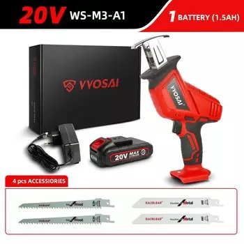 VVOSAI Беспроводная сабельная пила 20В