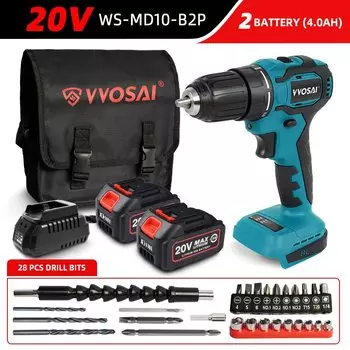 VVOSAI Бесщёточная дрель 20В 21+1