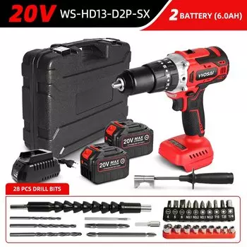 VVOSAI MT-Series аккумуляторная дрель-молоток 125N.m 20V 13мм