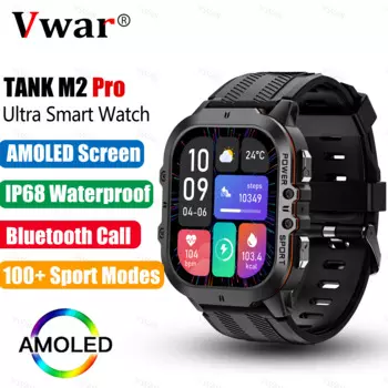VWAR TANK M2 Pro Смарт-часы 1,96 "AMOLED ультра умные часы фитнес военные часы AI Voice IP69K водонепроницаемые спортивные умные часы