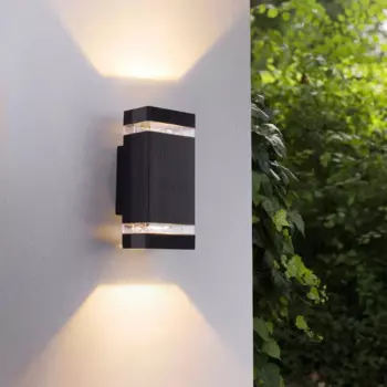 Вверх и вниз настенный светильник для улицы GU10 10 Вт крыльцо черный серый водонепроницаемый сад алюминий IP65