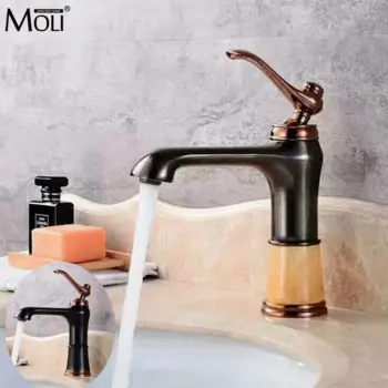 Выдвижной смеситель для раковины, позолоченный смеситель для раковины в ванной комнате, смеситель для воды, смеситель для горячей и холодной воды с креплением на раковину, одинарный смеситель Hanlde MLX1002