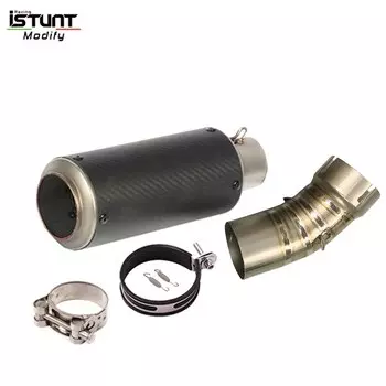 Выхлопная система для Мотоцикла BMW R nineT 2014-2018, среднее звено из титанового сплава, 60 мм, глушитель из углеродного волокна