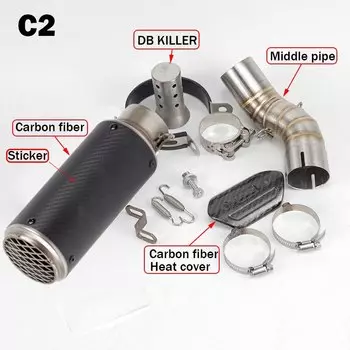 Выхлопной глушитель для мотоцикла Z900, без застежки, 51 мм, среднее звено, выхлопная труба с дБ-убийцей для Kawasaki Z900 2017 2018 2019