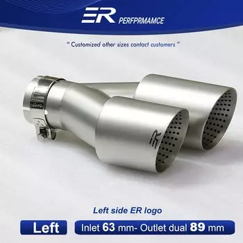 Выхлопные гоночные Двойные наконечники выхлопных газов автомобильные универсальные матовые из нержавеющей титанового сплава цветные Двойные выходные выхлопные трубы глушитель выхлопная труба