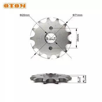 Выходная передняя Звездочка OTOM 13 T, аксессуары для мотоциклов, тип 520, 13 зубьев цепи Cog для двигателя ZONGSHEN ZHENGLIN CB250