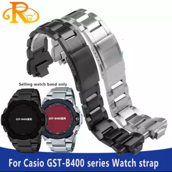 Выпуклый сплошной ремешок из нержавеющей стали для часов Casio ремешок G-SHOCK GST-B400 мужской металлический модифицированный ремешок браслет аксессуары