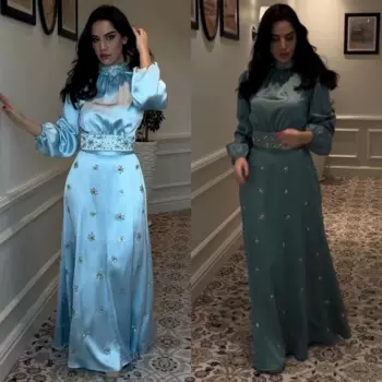 Выпускное платье S с блестками и поясом, прямое платье миди с высоким воротником на заказ