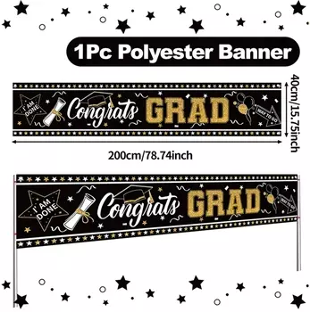 Выпускной баннер "Класс 2025", черный, синий, красный