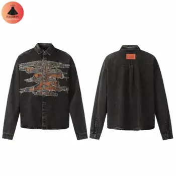 Высочайшее качество 1:1 Yproject, джинсовая куртка с вышивкой и воротником-стойкой, высококачественная повседневная свободная мужская женская куртка