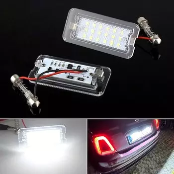 Высокая яркость 2X 12V 18SMD без ошибок, автомобильные детали, светодиодный номерной знак, задний фонарь для Fiat 500 500C/ Abarth 500 07-16 6000k