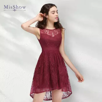 Высокие и низкие черные платья для выпускного вечера Женские трапециевидные кружевные вечерние коктейльные платья без рукавов Сексуальный мини-халат для выпускного вечера