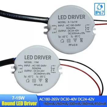 OTdiode Водонепроницаемый трансформатор освещения 180-265V to DC 24-42V 7-18W