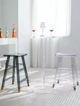 Высокий стул для кухни, барный стул, домашняя мебель, Роскошный дизайнерский стол с высокой ногой, акриловый прозрачный стул, искусственное косметическое кресло