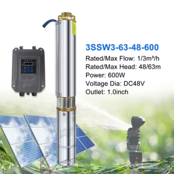 Высокоэффективный погружной насос из нержавеющей стали, 600 Вт, 48 В