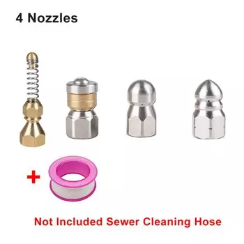 Высокое давление канализация сливная труба 1/4 быстрое подключение чистящее сопло очистка дноуглубление для karcher вращающийся шланг Button